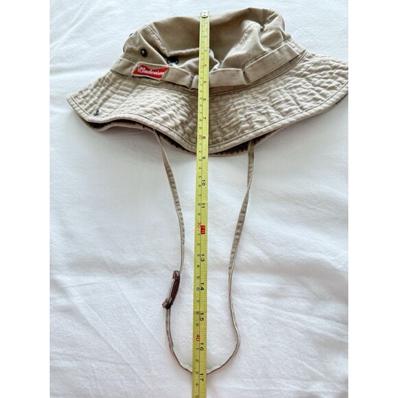 Budweiser Bucket Hat Men Tan Snaps Vented Fishing Beach Beer Drinking Hiking - Picture 7 of 9